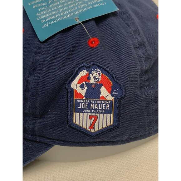 Joe Mauer 7 Retirement Adjustable Navy Baseball Cap Limited Edition Twins NEW - Picture 3 of 9